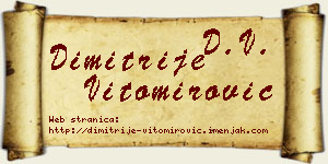 Dimitrije Vitomirović vizit kartica